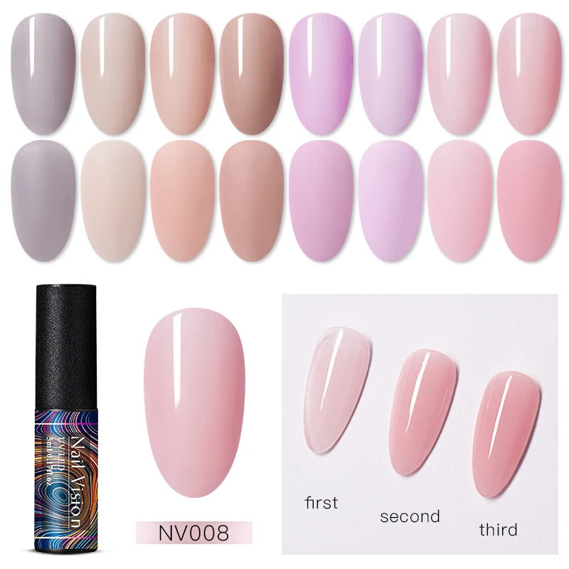 Розовый желеобразный Гель лак для ногтей Vision 5 мл полупрозрачный однотонный