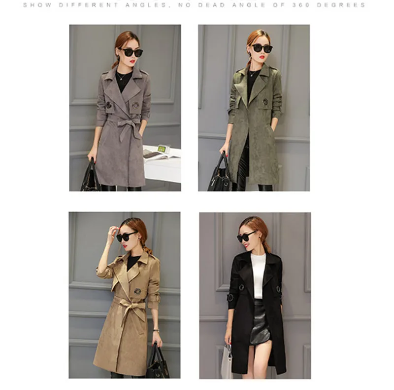 

Army Casual Green Windbreaker Women Outwear Coat Female Spring Autumn European Trench Coat Para As Mulheres Women's Coat