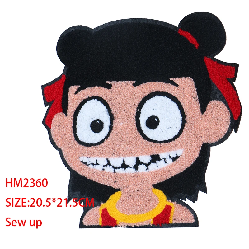 Cartoon Decorative Patch Nezha boy icon Towel Embroidered Applique Patches For DIY Iron on Badges clothes Stickers | Дом и сад