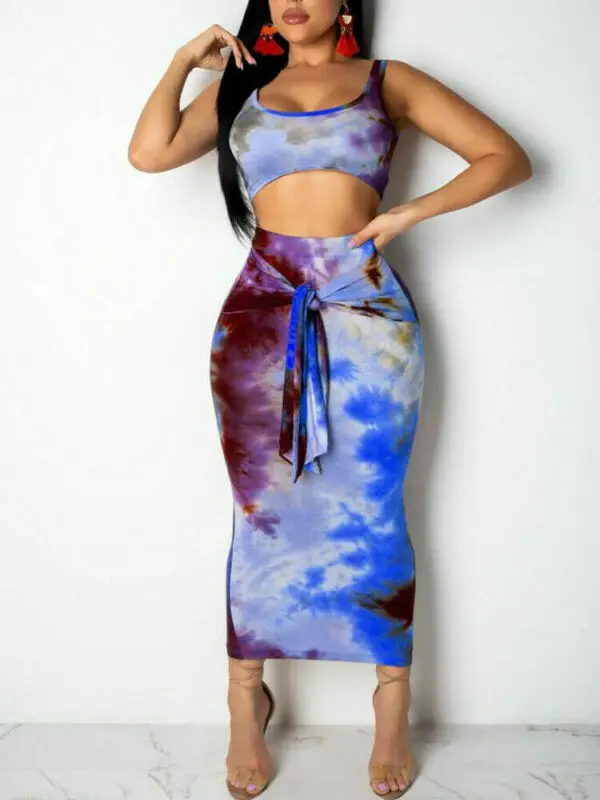 Женское летнее платье макси из 2 частей в стиле бохо повседневное длинное