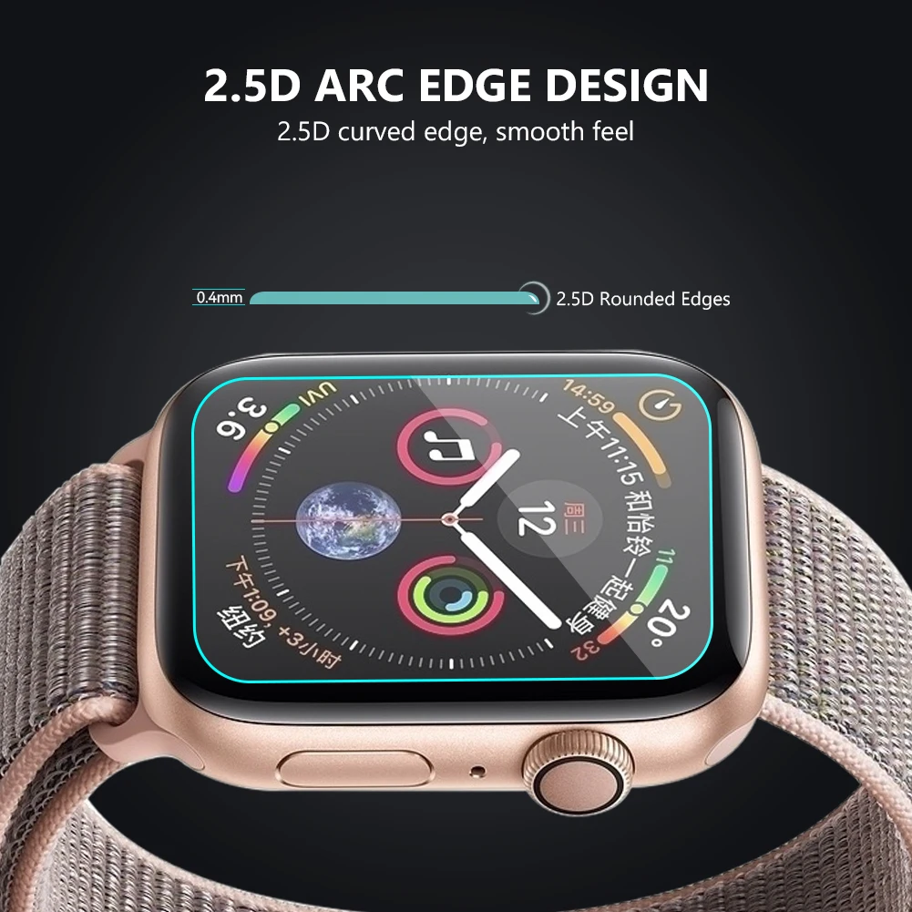 Стеклянный экран для Apple watch 1 2 3 4 защитная пленка для экрана из закаленного стекла смарт-часы для iWatch Защитная пленка для стекла 38 42 мм