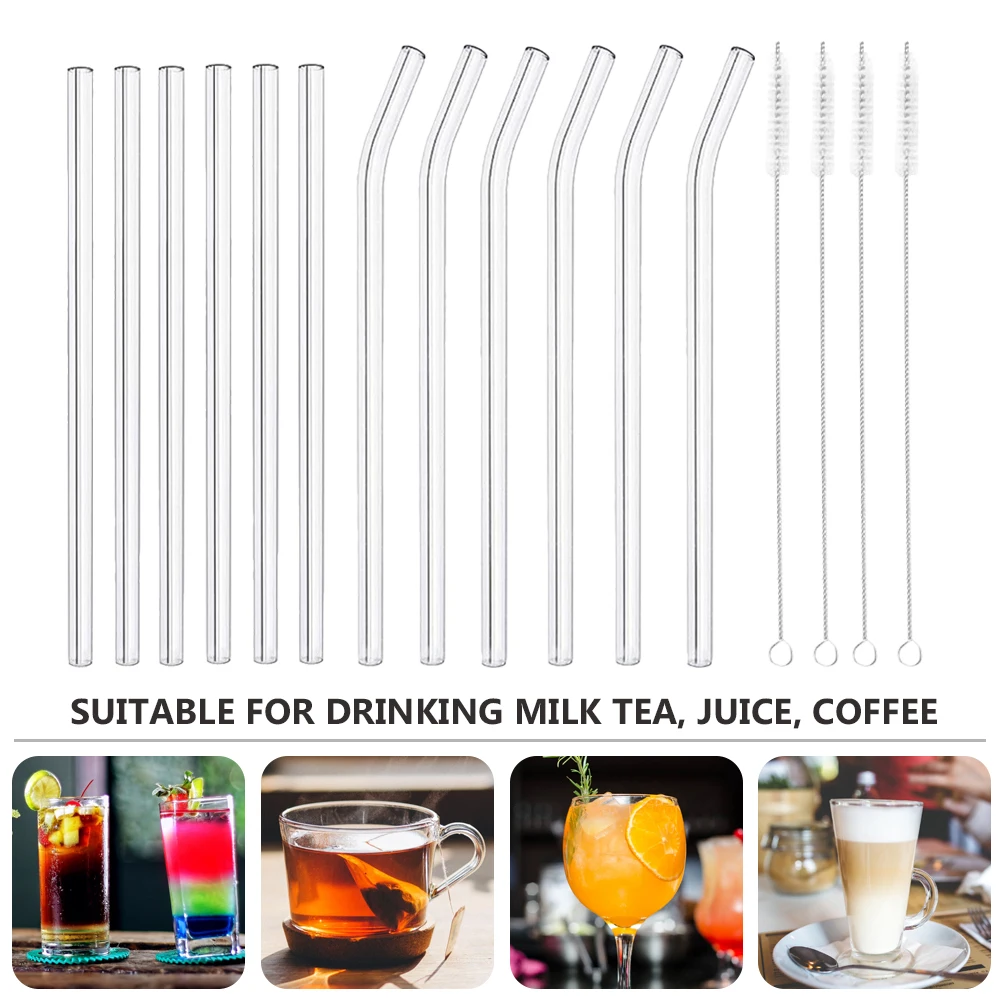 1 Набор 16 шт высокое боросиликатное стекло соломы жаростойкое Стекло