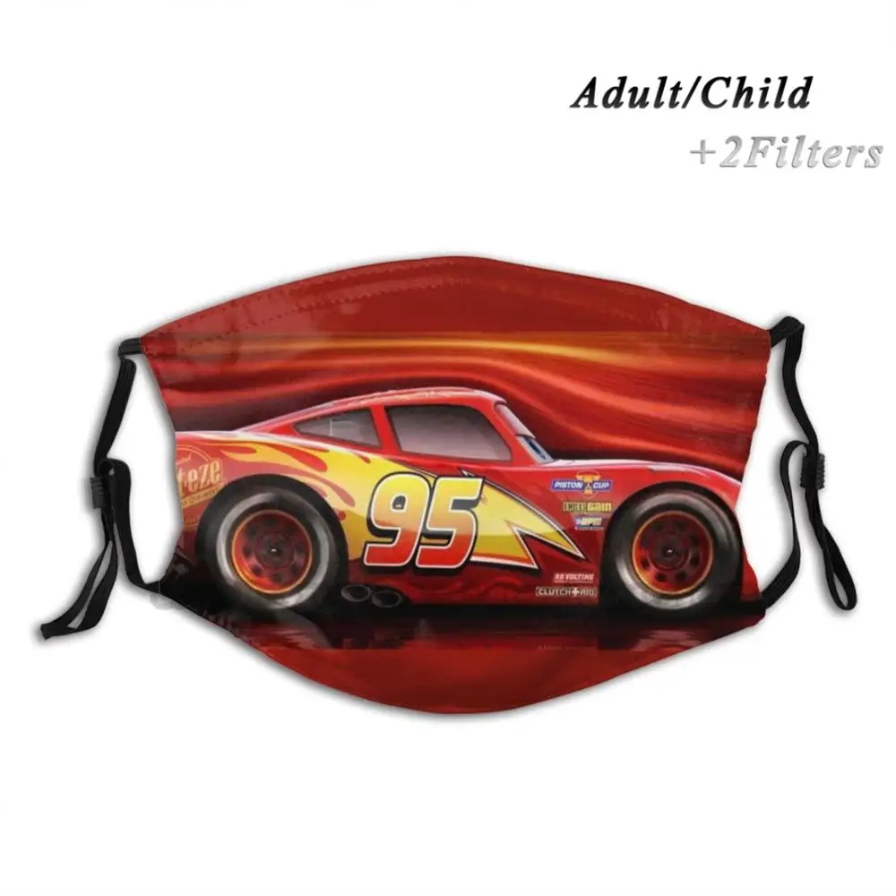 

Наносите как беймер. Многоразовая Пылезащитная маска для лица с фильтрами для детей и взрослых Ka Chow Kachow Cars Land