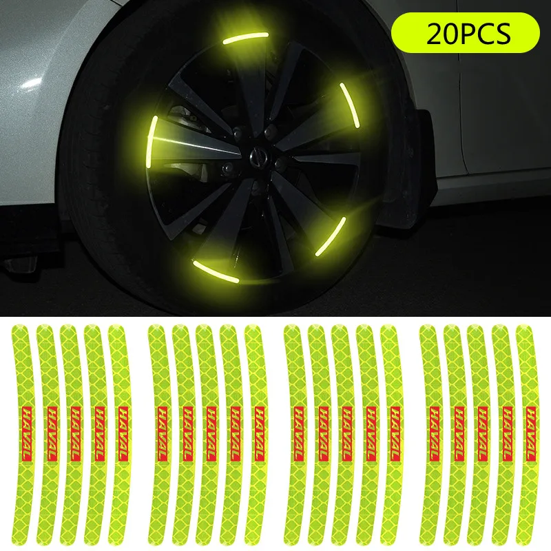 

20PCS/Suitable for Harvard H6 Red Rabbit F7 Big Dog M6 First Love H9/H2S/H5 Car Wheel Reflective Sticker Tire Decoration Sticker