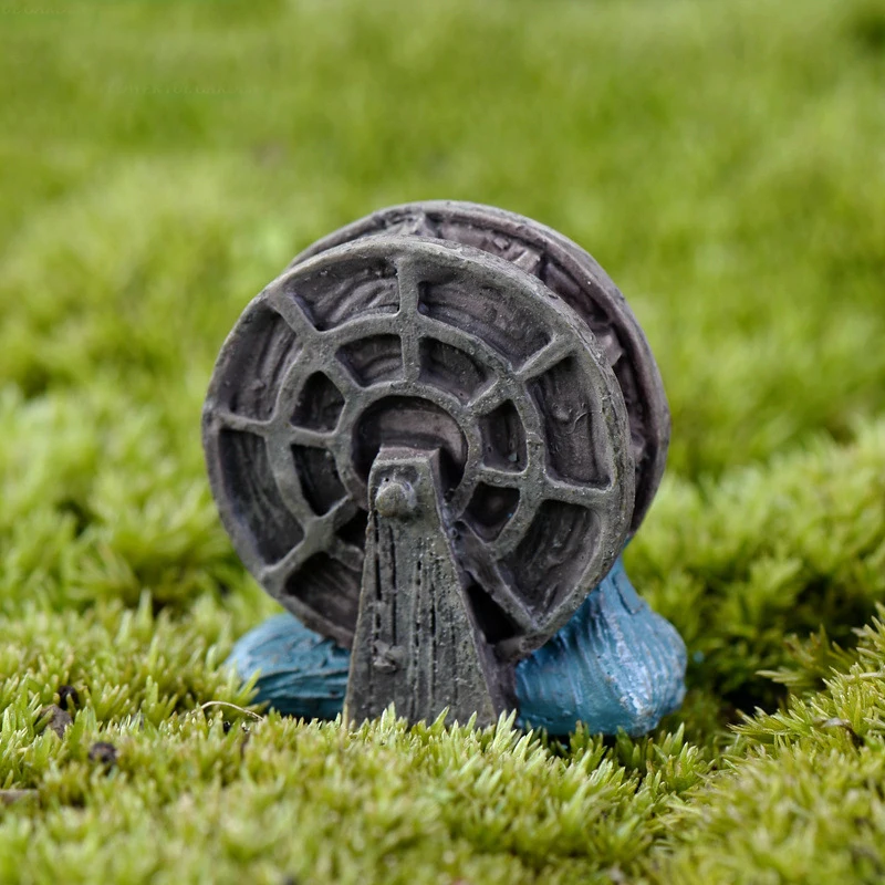 1 шт. Винтаж мини водяным колесом для украшения дома смолы художественного