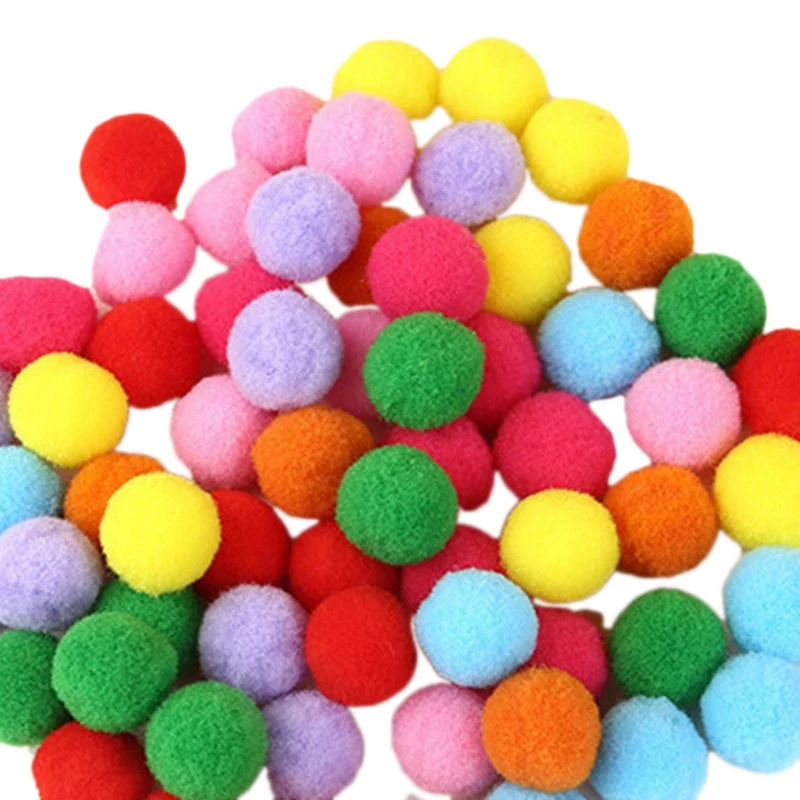 

200Pcs 3.5cm Mini Fluffy Soft Pom Poms Pompoms Ball Handmade Kids Toys DIY Sewing Craft Supplies