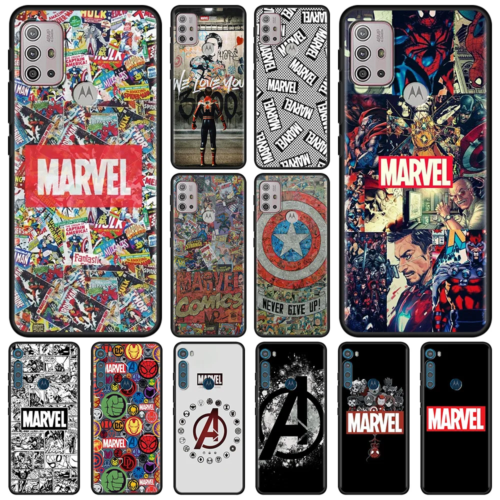 Чехол для MOTOROLA G30 G10 G9 G8 G Edge Play Plus Power Lite Stylus 2021 Hyper One Fusion 5G E6s Shell Marvel Logo Avengers Hero |