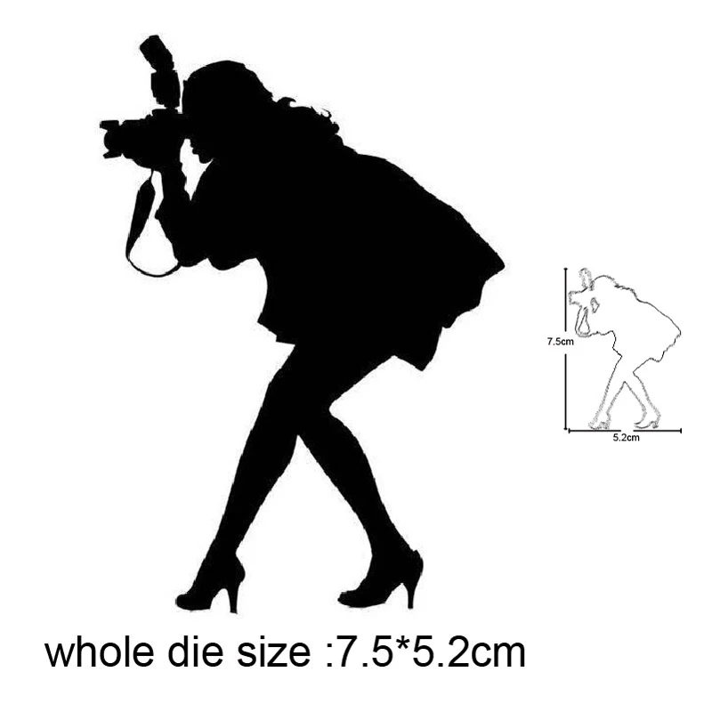 

Girl Woman Photography Metal Cutting Dies Scrapbooking Stencils DIY Paper Cards Decorative Embossing Die Cut Craft Dies 2020 NEW