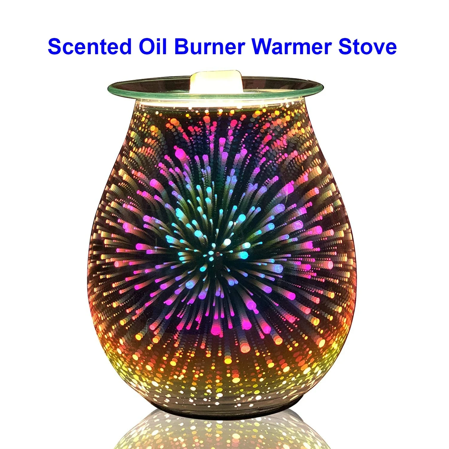 Essential Oil Diffuser  Electric Candle Warmer Glass Tart Burner 3D Effect Night Light Wax Melt Warmer for Home Office Bedroom