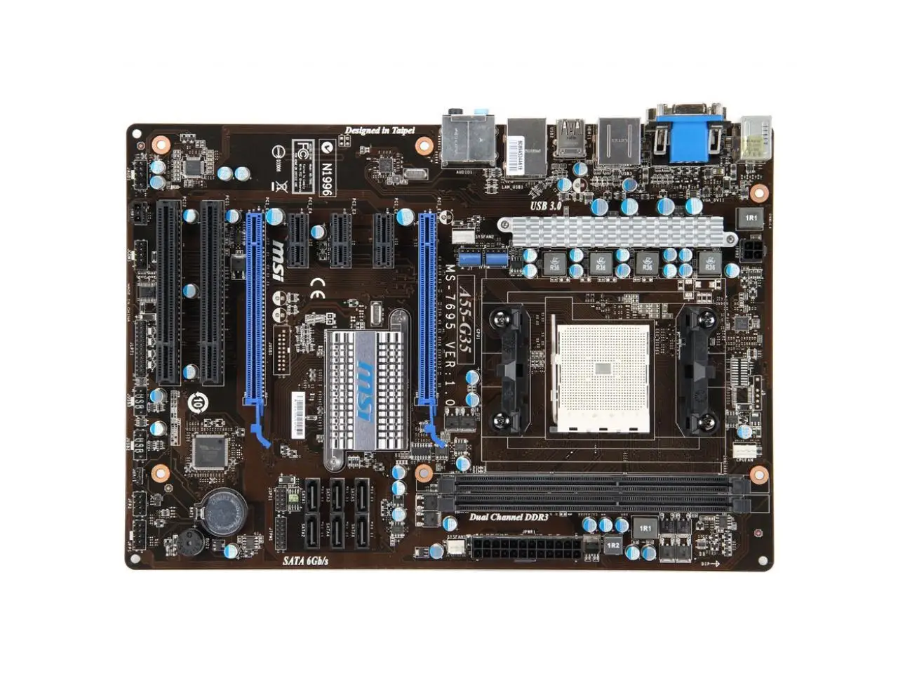   MSI A55-G35   AMD A55  FM1 DDR3 SATA 6 /. USB 3, 0 ATX HDMI /   