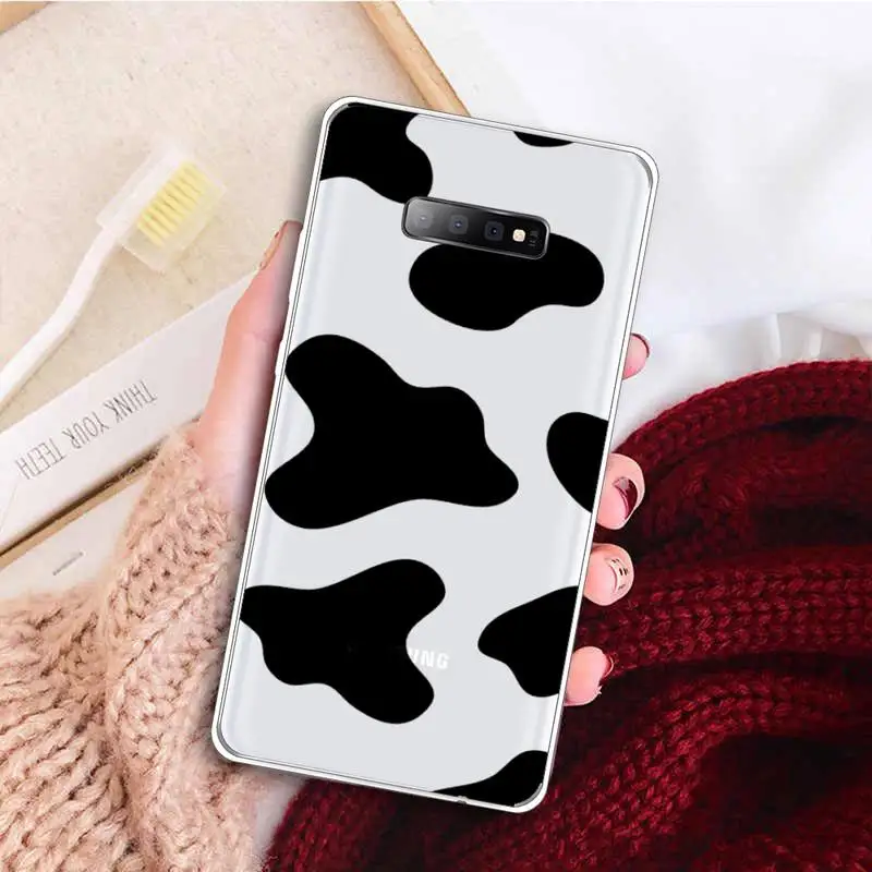 

Cow pattern animal Phone Case Transparent For Samsung Galaxy A 71 21s S note 8 9 10 plus 20 ultra