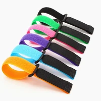 10pcs color nylon adhesive magic strap fastener tape with buckle hook loop adhesive magic tape strap cord ties cable s