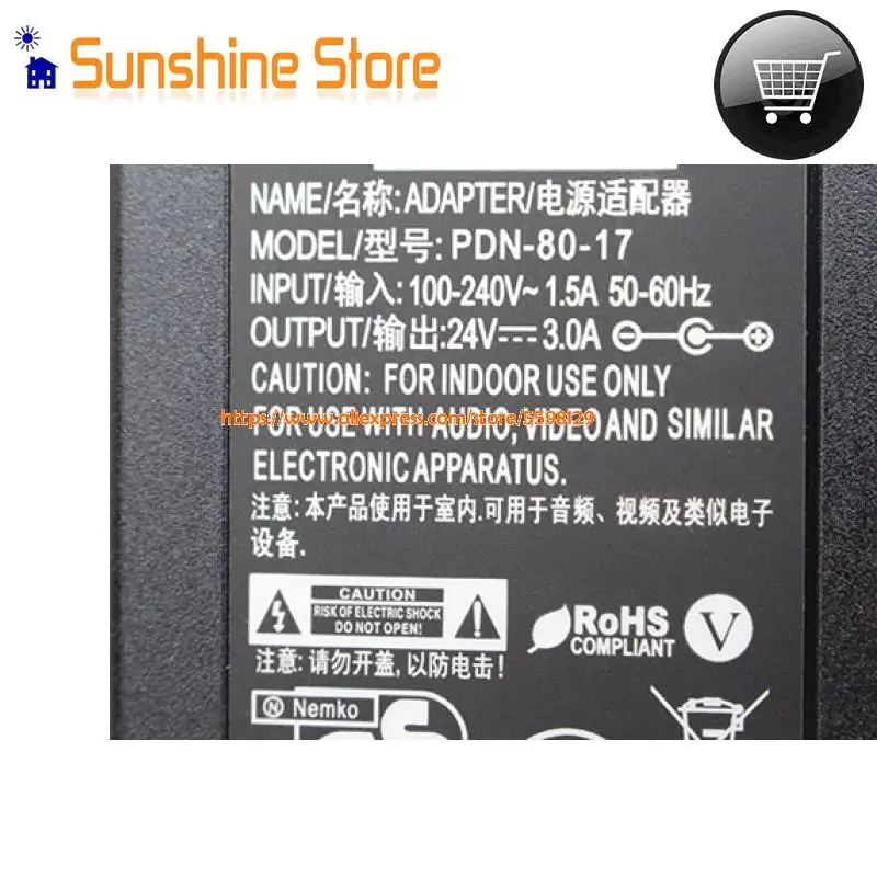 Оригинальный адаптер Meikai PDN-80-13 AC 24V 3.0A MDA038077 72W зарядное устройство для ноутбука |
