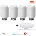 Смарт-привод радиатора Tuya ZigBee3.0, программируемый термостатический клапан радиатора, контроллер температуры с Alexa Google Home