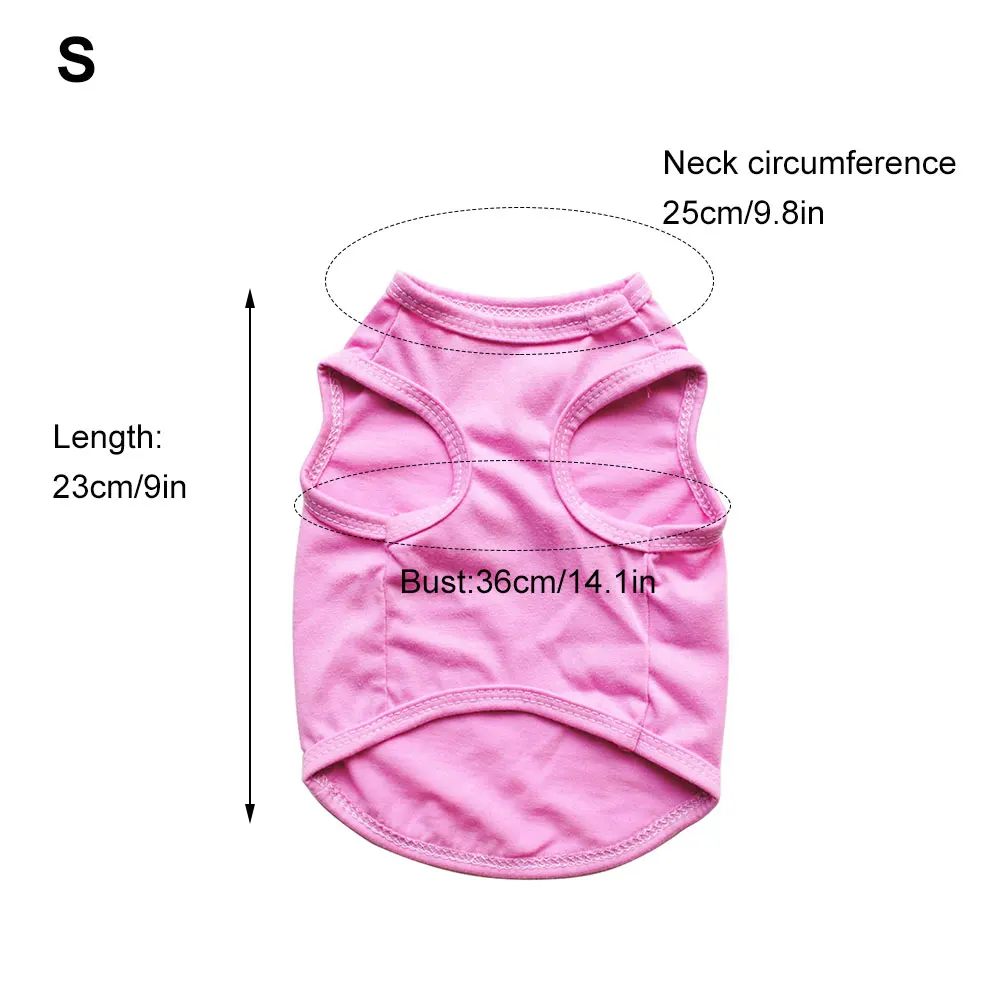 

Summer Pet Clothes For Small Medium Dogs Cat Solid Cotton T-Shirt Breathable Soft Thin Pet Sleeveless T-Shirt Pet Supplies