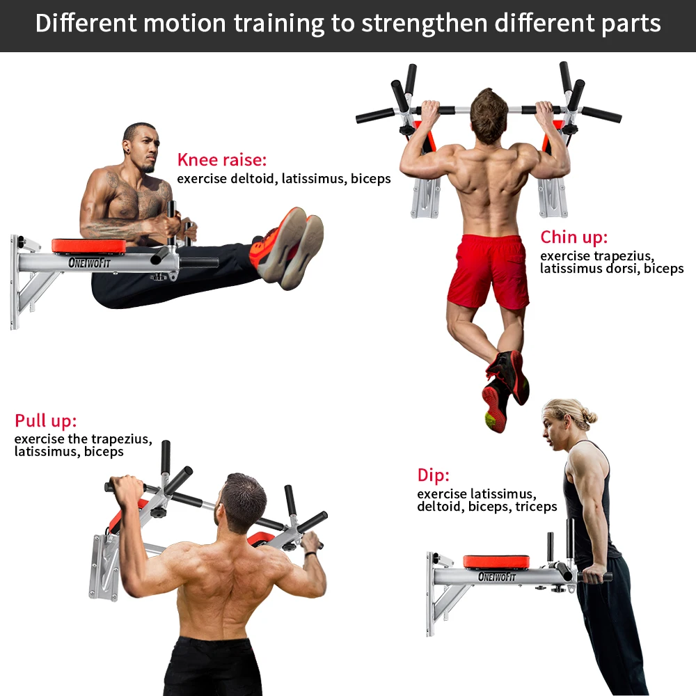ONETWOFIT подтягивающий брусок настенный горизонтальный для тренировок тренажерный