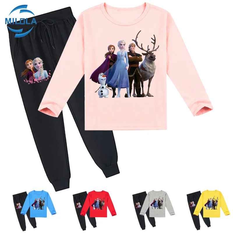 Комплект детской одежды из футболки и брюк с длинным рукавом мультфильма