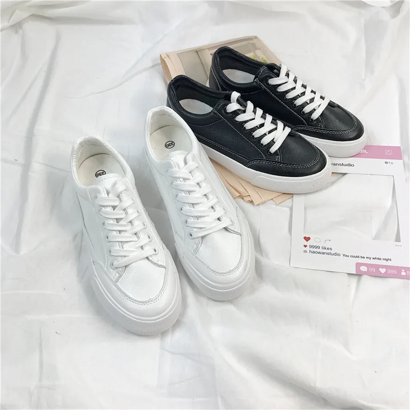 

2021 New Women Canvas Shoes Fashion Sneakers Flats Shoes Woman Solid Lace-Up Sneakers Women High Quality Design Womens Shoes