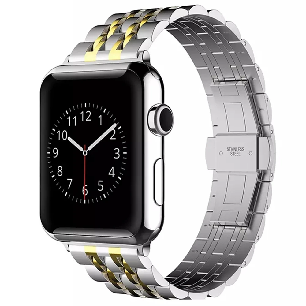 

2020 strap for apple watch bands 44mm 40mm Series 5 4 strap Stainless Steel pulseira for iwatch band 3 42mm 38mm Bracelet correa