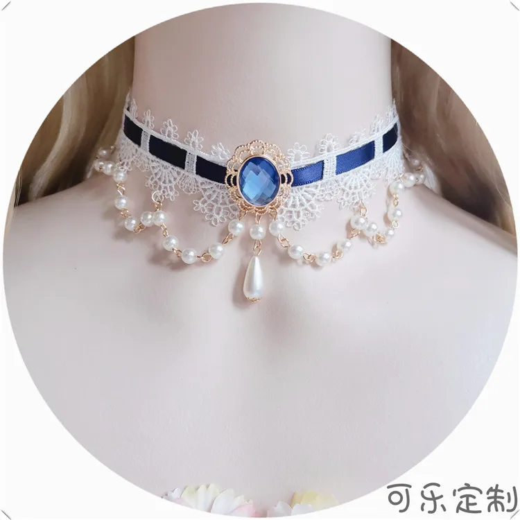 

Lolita hand chain for Lolita clavicle luxuriant white pearl necklace of Europe type palace restoring ancient ways