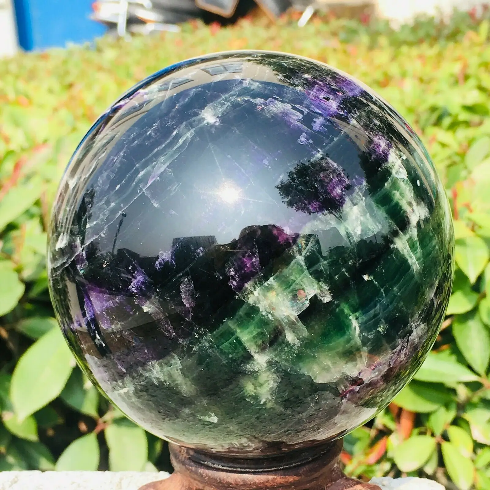 Натуральный цвет флюоритовый кварц хрустальный шар блеск Исцеление 55 60 мм|Камни|