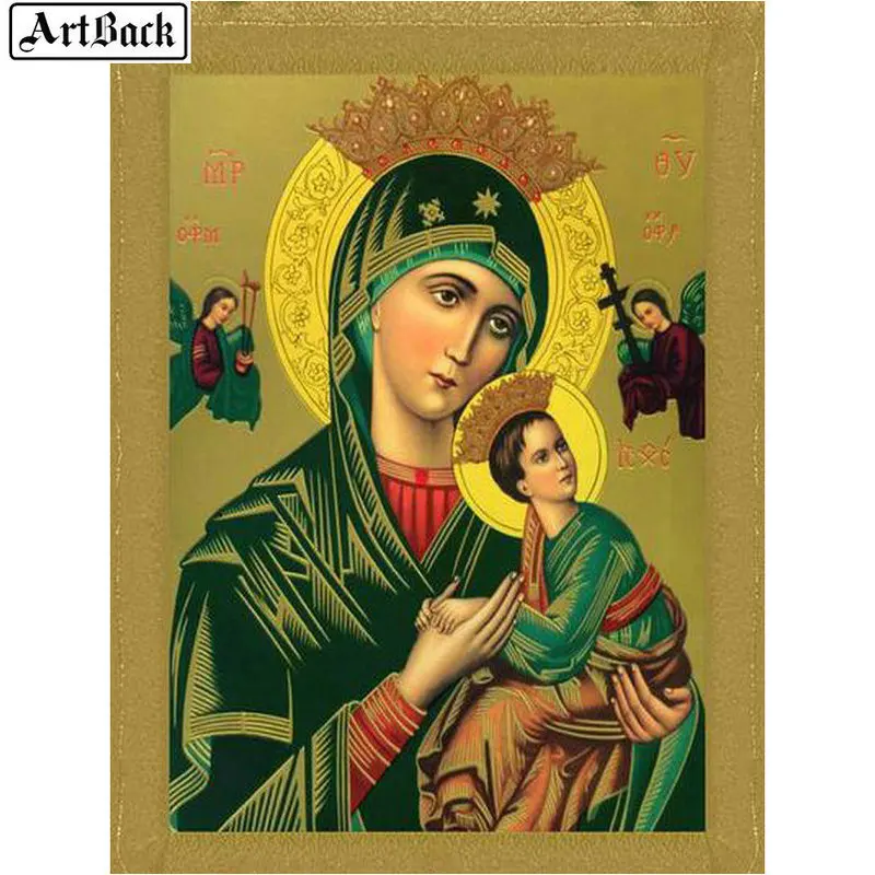 Полноразмерная алмазная живопись религиозная девственница Mary Алмазная мозаика