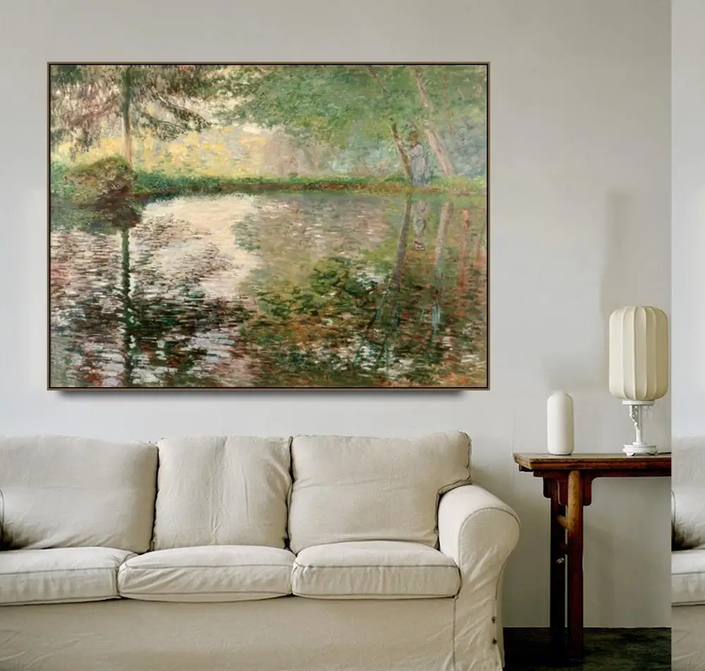 Плакаты и печать водяных лилий 1916-1919 от Monet Картина на холсте каллиграфия