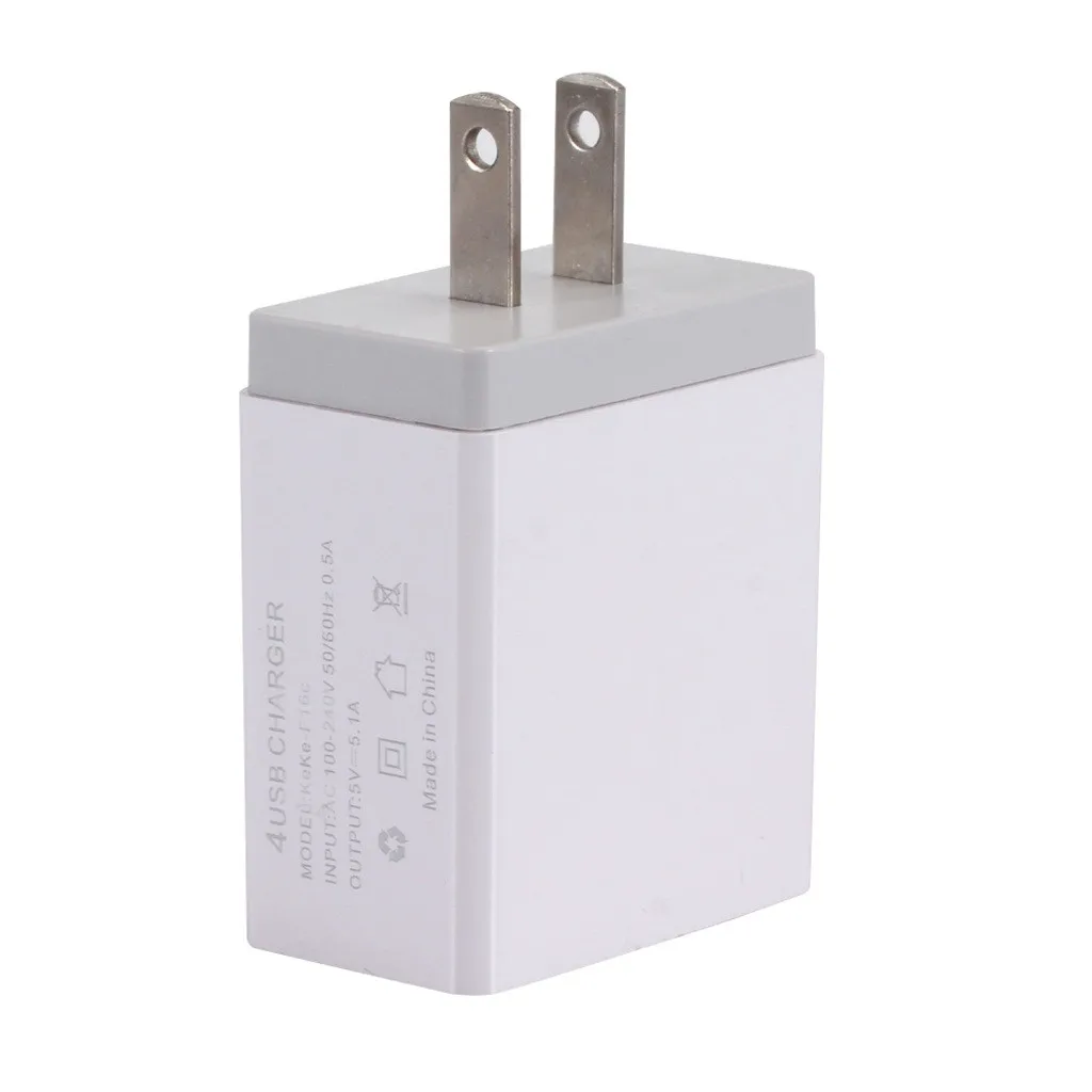 5.1A USB 4-Порты и разъёмы Зарядное устройство Быстрая зарядка для iPhone для Samsung штепсельная вилка американского стандарта настенный адаптер Высокое качество