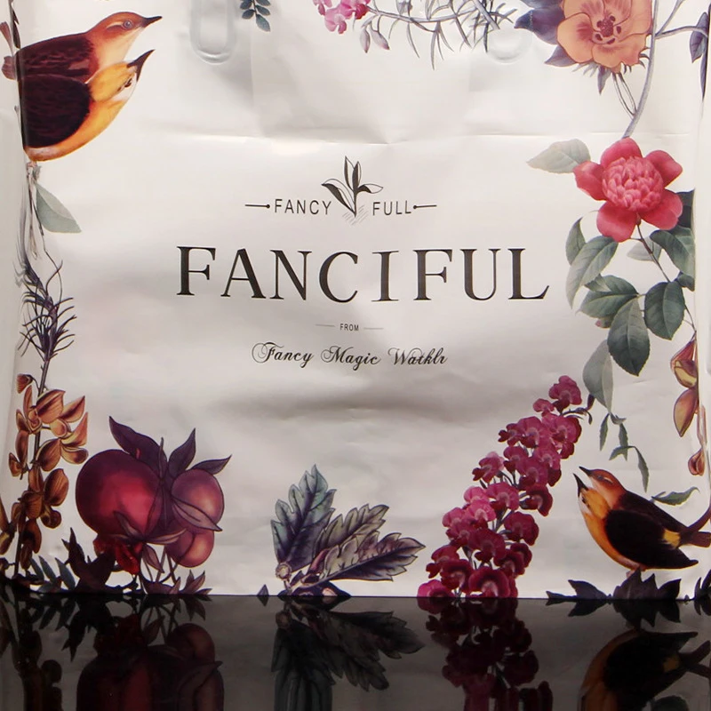 48 шт белый цветок и птица шаблон одежды сумка черная ручка большой емкости