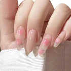 Накладные ногти для дизайна, 24 шт., персиково-розовые, Длинные накладные ногти для маникюра, для экономии времени