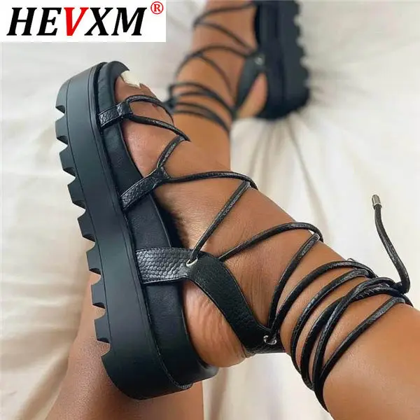 

Women Sandal Summer Wedge Platform Woman Comfort INS Mid Heel Shoes Female Sexy Cross Straps 2020 Ladies Casual Outdoor Footwear
