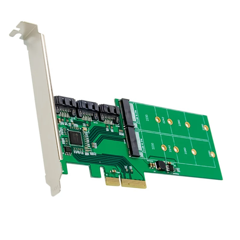 

PCI-E to SATA Expansion Card PCI-E X4 JMB585 M.2 KEY B+SATA 3.0 NGFF 6G Hard Disk Conversion Card