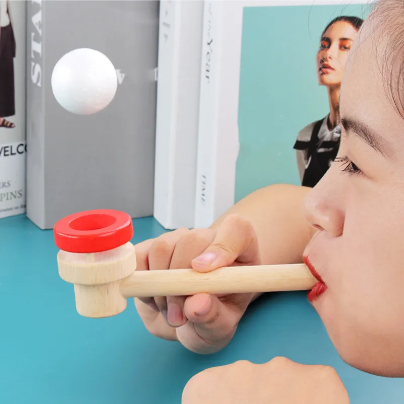 Детские деревянные игрушки выдувная трубка плавающий шар классический веселый