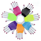 Короткие женские перчатки в виде рыболовной сети, для танцев и ночных клубов в стиле панк и готика, сетчатые перчатки без пальцев, 1 пара