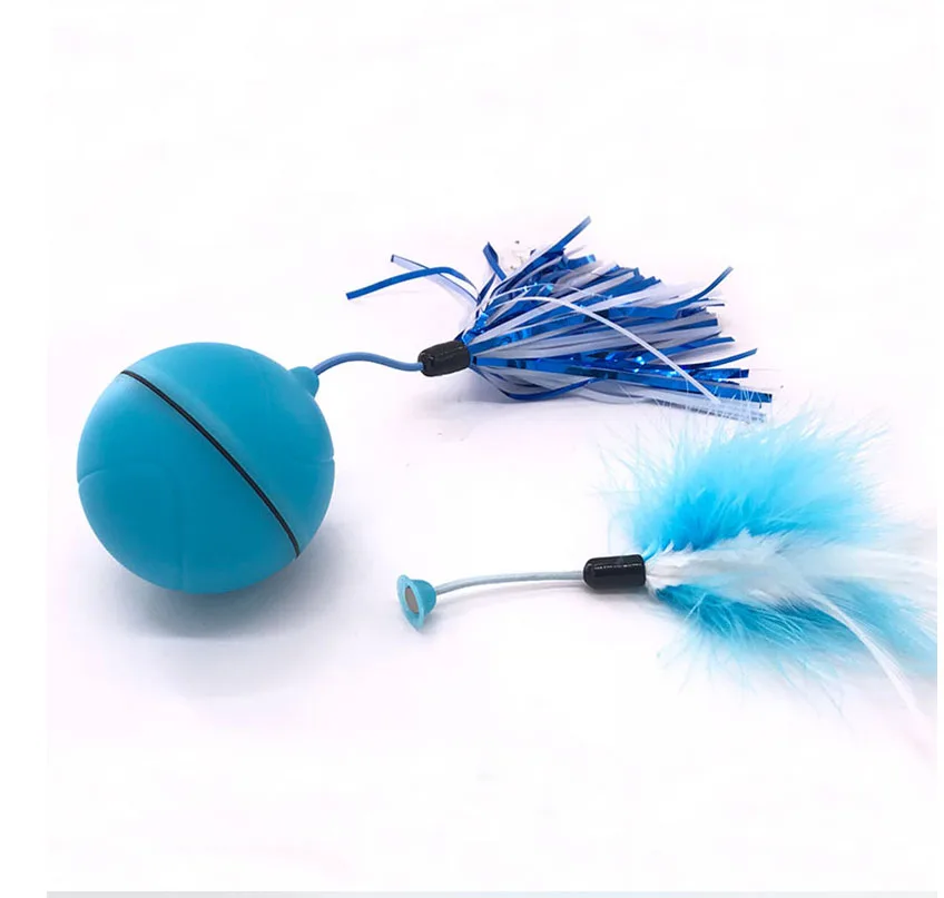blue HIPET электрическая игрушка для кошек, Интерактивная USB Автоматическая вращающаяся игрушка для собак, шар для домашних животных, умный светодиодный лазерный красный светильник, забавные игрушки для кошек - Цвет: blue