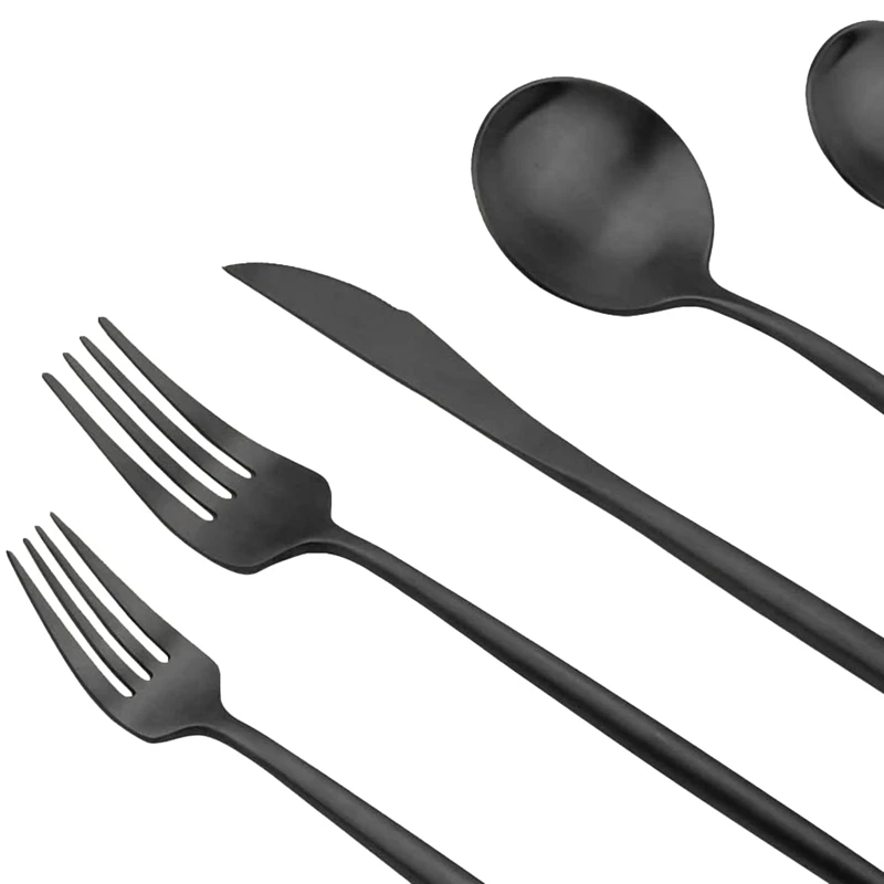 

Cutlery Sets,Matte Flatware Set,Satin Finish 24 Piece 304 Stainless Steel Utensils Set for Home and Restaurant