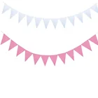 10 м 8 м, белые, розовые, нетканый овсянка баннеры праздничное знамя Красота Mariage свадебные гирлянды из флажков День рождения торжественное украшения