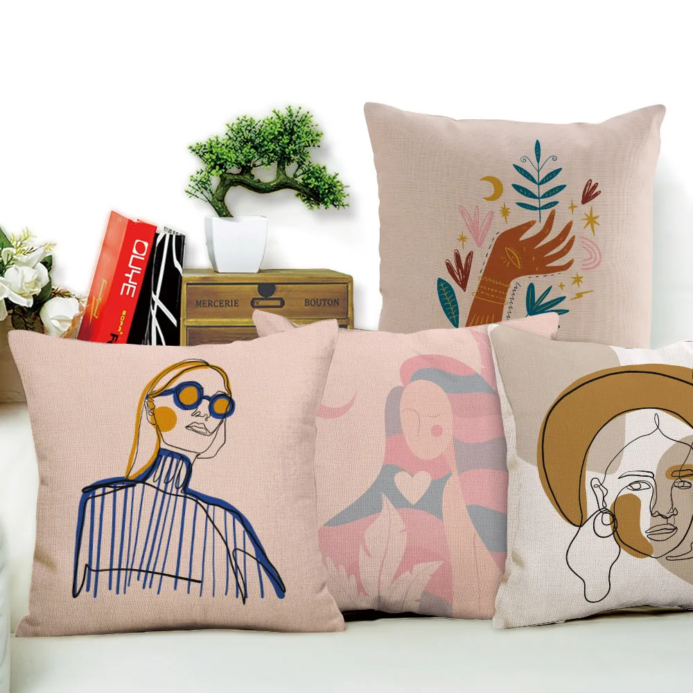 Miracille хлопковая льняная подушка крышка Модная стильная футболка с изображением