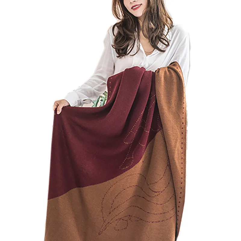 Чистый цвет скандинавский плед-одеяло Aggcual шерстяное Смешанное вязаное