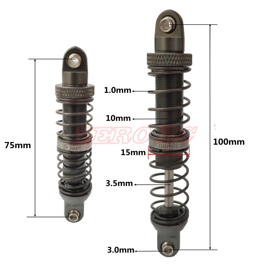 4PCS Rock Crawler METAL OIL SUSPENSION SHOCKS ABSORBER 70MM 80MM 90MM 100MM 110MM 120MM For SCX10 D90 WRAITH TRX4 90046 Cherokee | Игрушки и