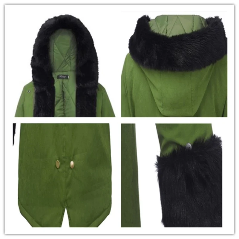 2020 Женское зимнее хлопковое пальто с капюшоном и меховым воротником верхняя