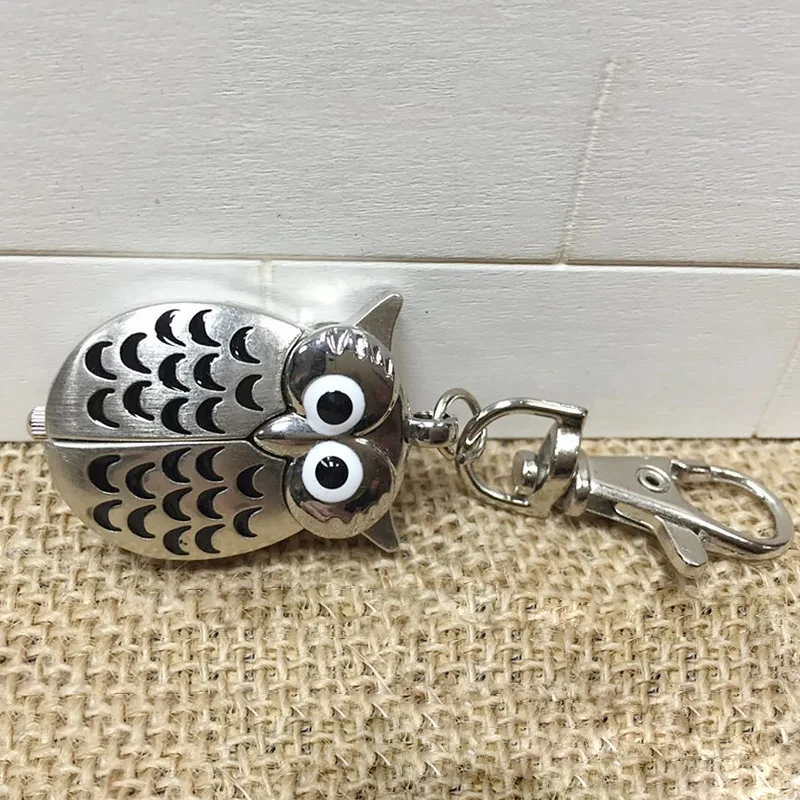 Женские Брелки с животными в стиле панк модные карманные часы совой цепочкой для