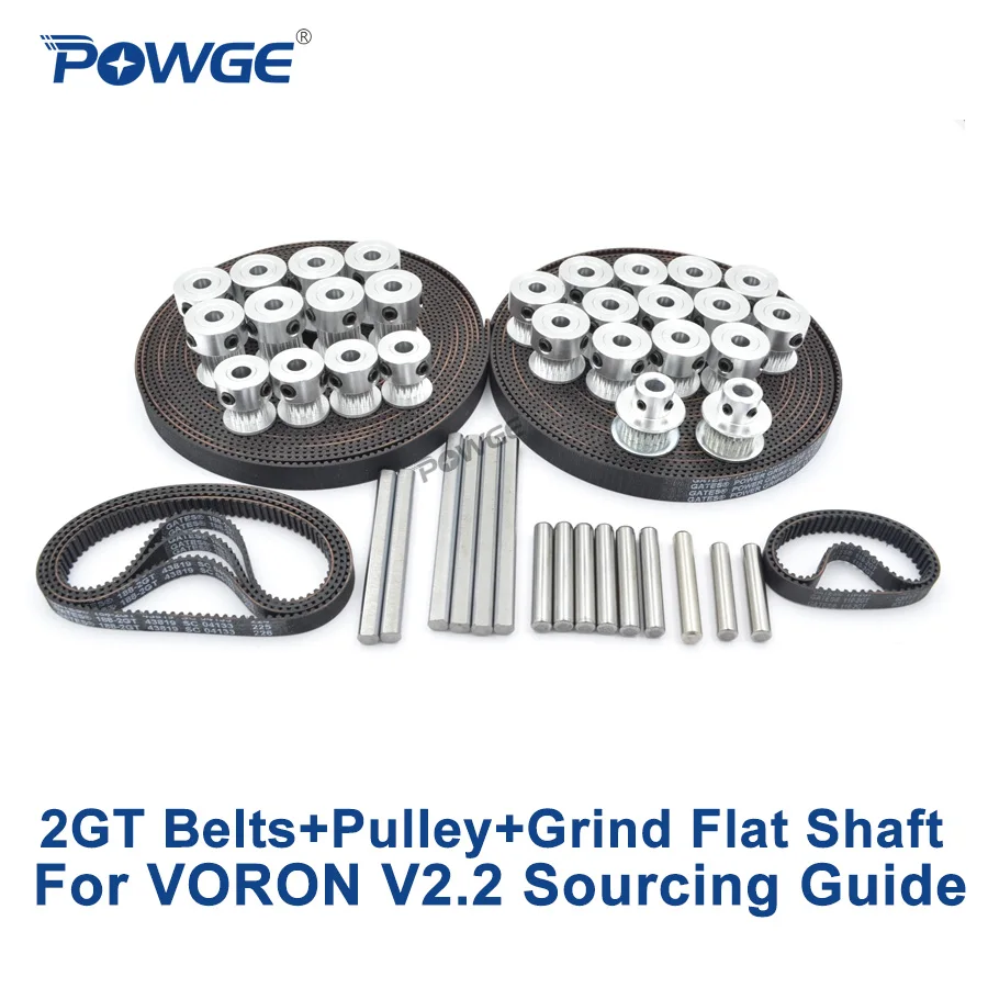 POWGE VORON V2.2 комплект частей движения GT2 LL-2GT RF открытый ремень ГРМ 2GT размеры 16-20 T шкив ворота 110-2GT/188-2GT замкнутый контур вала
