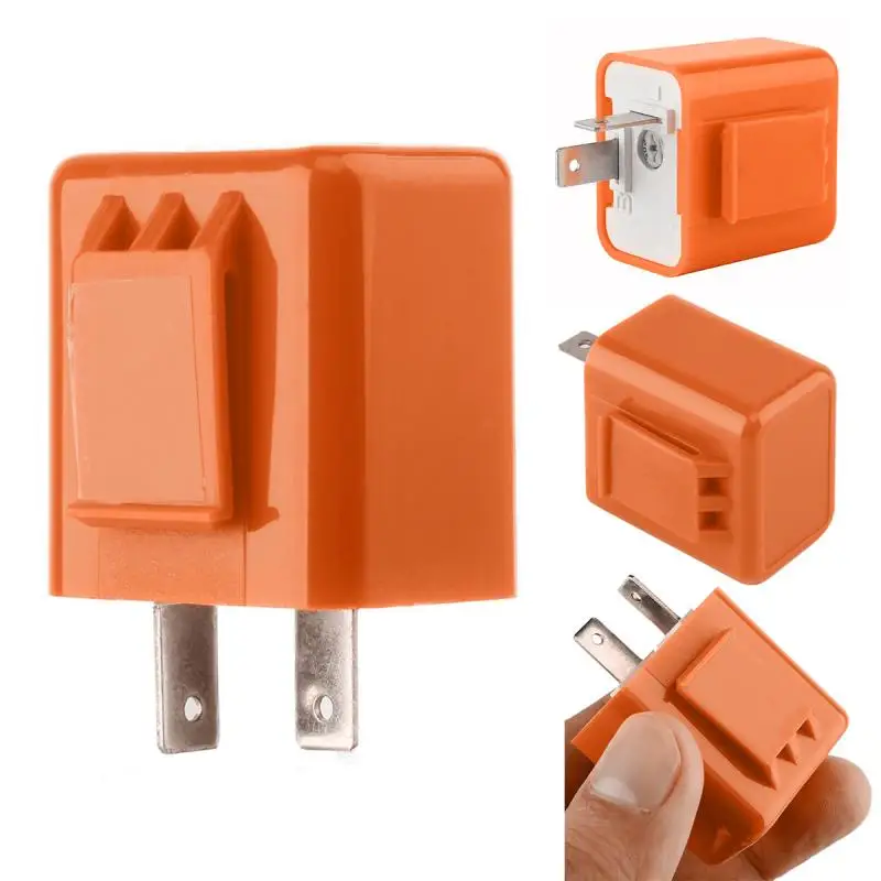 2pcs Pin LED Switch Flasher Speed Adjustable Frequency Turn Signal Light Blinker Indicator Relay Resistor Motorcycle Accessories |