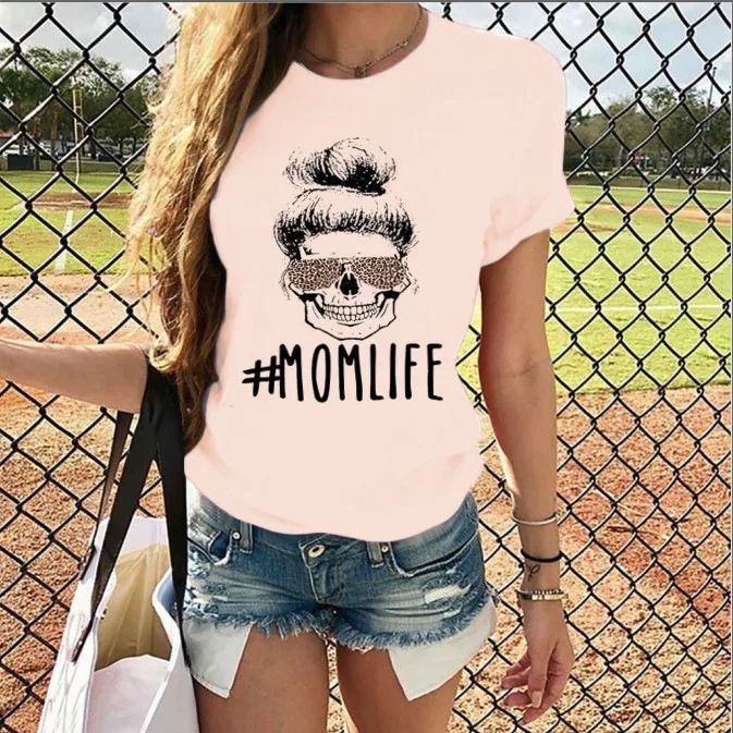 

Mom Life Tshirt Plus Size 2020 Summer Cartoon O-Neck Casual Vintage Tops Thanksgiving Korean Clothes 90s Graphic Tees Women