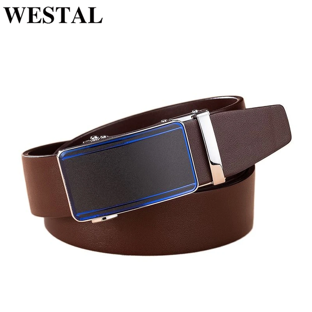

WESTAL Men's Casual Business Belt Cowhide Leather Belts Male Metal Automatic Buckle Men Belts Luxury Designer Belt For Men T308