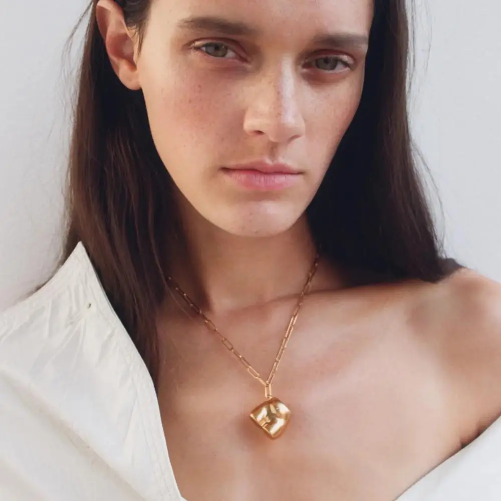 Женское винтажное ожерелье Best Lady ZA Link модное металлическое многослойное Макси