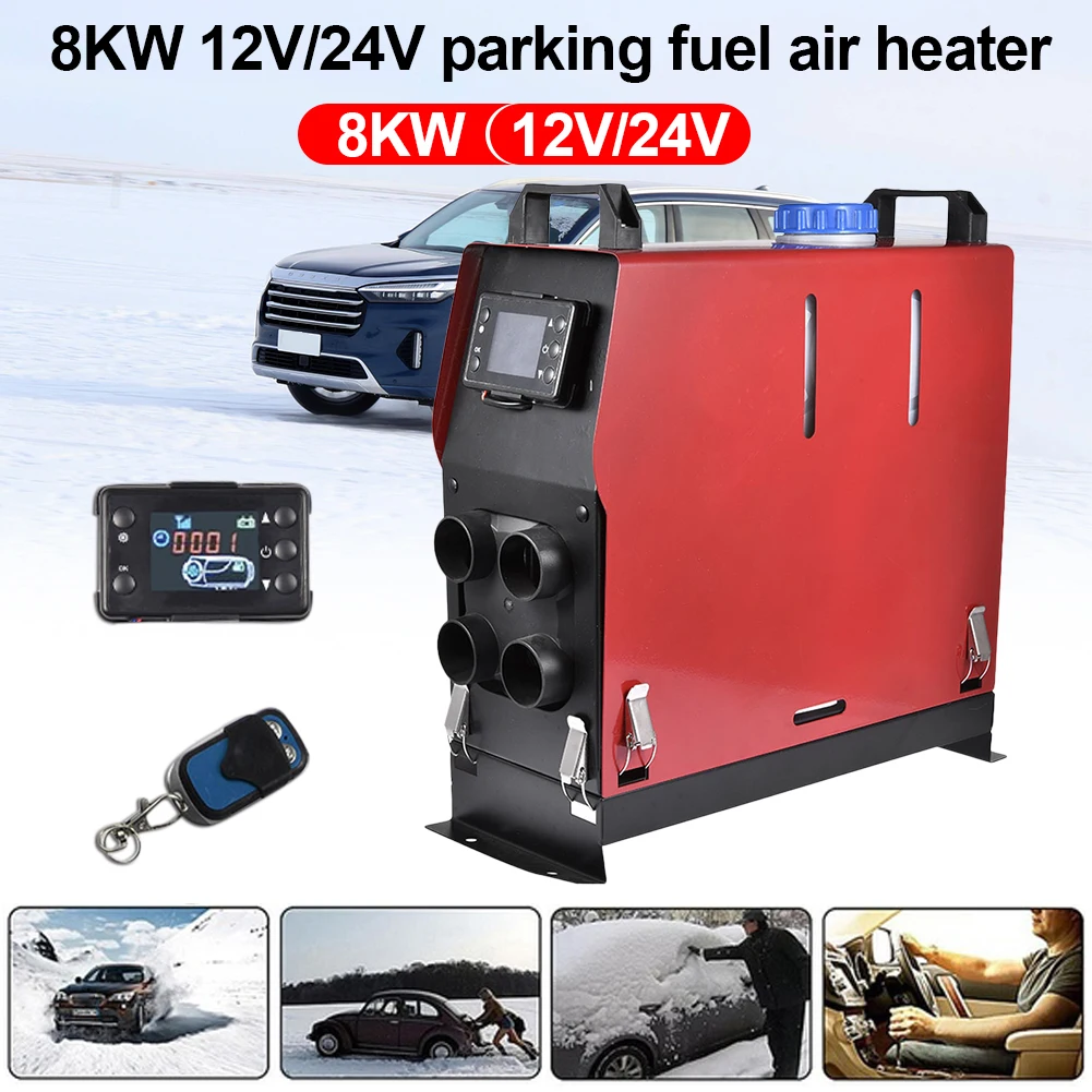 

12V/24V Car Fuel Diesel Air Heater8000W Automobile Interior Heater Low Noise LCD Display Car Air Heater For Cars, Trucks, Boats
