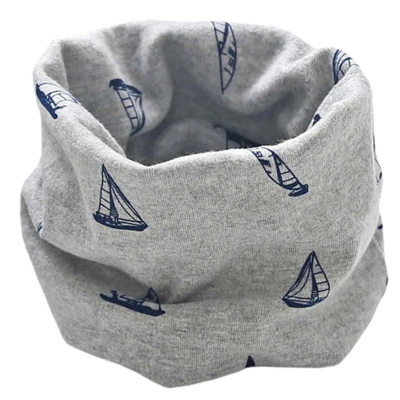 boat grey Новинка года; сезон осень-зима; Детский многофункциональный теплый шейный платок с воротником; детский хлопковый шарф - Цвет: boat grey