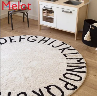 

Children's Room Carpet 26 English Letters round Carpet Tent Climbing Mat Non-Slip Decoration